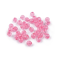 Cracked plastic beads ø8 mm - Light pink (30 Grams)