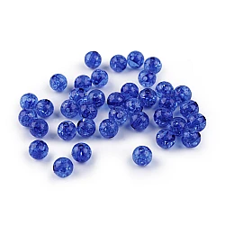 Cracked plastic beads ø8 mm - King blue (30 Grams)