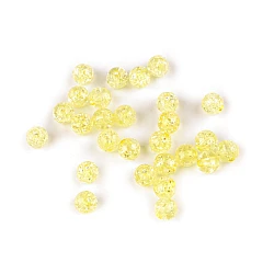 Cracked plastic beads ø8 mm - Yellow (500 Grams)