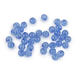Cracked plastic beads ø8 mm - Blue light (30 Grams)