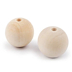 Large unfinished wooden beads ø50 mm - Natural light (2 Pieces)