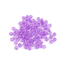 Cracked plastic beads ø6 mm - Violet lilac (30 Grams)