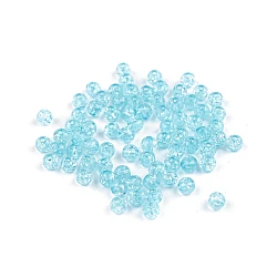 Cracked plastic beads ø6 mm - Angel blue (30 Grams)