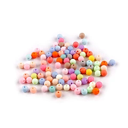 Matte plastic beads, rubberized surface ø6 mm - Mix (20 Grams)