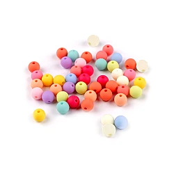 Matte plastic beads, rubberized surface ø8 mm - Mix (20 Grams)