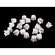 Plastic beads with ab effect bell / skirt 12x14 mm - Pearlwhite (20 Pieces)