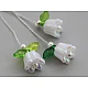 Plastic beads with ab effect bell / skirt 12x14 mm - Pearlwhite (20 Pieces)