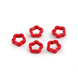 Porcelain beads / components for making ornaments and pendants - Red (5 Pieces)