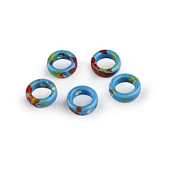 Porcelain beads / components for making ornaments and pendants - Azure blue (5 Pieces)
