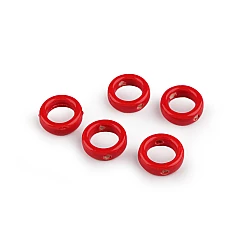 Porcelain beads / components for making ornaments and pendants - Red (5 Pieces)