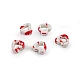 Porcelain beads / components for making ornaments and pendants - Red (5 Pieces)
