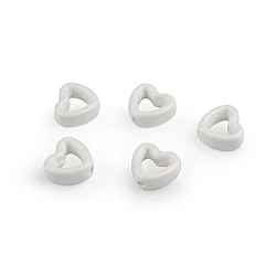 Porcelain beads / components for making ornaments and pendants - White (5 Pieces)