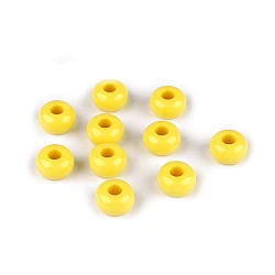 Plastic beads with large hole ø15 mm decorative - Yellow (10 Pieces)