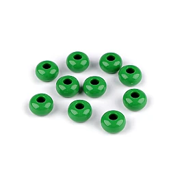 Plastic beads with large hole ø15 mm decorative - Green (10 Pieces)