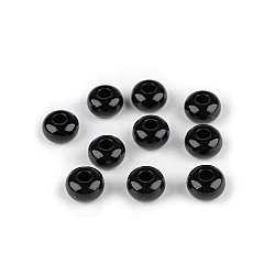 Plastic beads with large hole ø15 mm decorative - Black (10 Pieces)