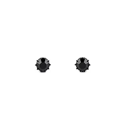 Jablonec jewelery - earrings with rhinestone - Jet (1 Pair)