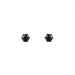 Jablonec jewelery - earrings with rhinestone - Jet (1 Pair)