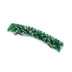 French hair clip with crystals - Emerald green (1 Piece)