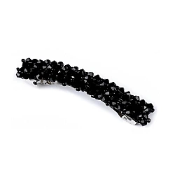 French hair clip with crystals - Black (1 Piece)