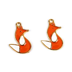 Pendant charm/zipper puller  - fox - Orange (2 Pieces)