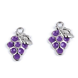 Pendant charm/zipper puller  - bananas, grapes, strawberry - Violet (2 Pieces)