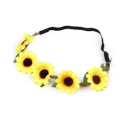 Flower garland headband / bohemia floral hair accessory - Yellow (1 Piece)