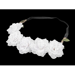 Flower garland headband / bohemia floral hair accessory - White (1 Piece)