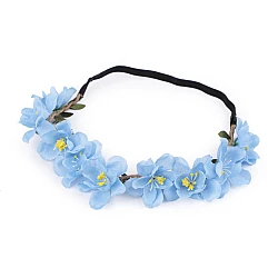 Flower garland headband / bohemia floral hair accessory - Blue light (1 Piece)