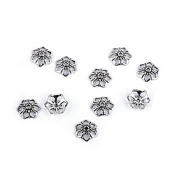 Bead cap ø12 mm flower - Platinum (10 Pieces)