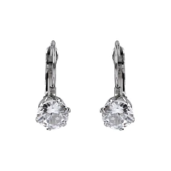 Stainless steel earrings with a rhinestone - Crystal (1 Pair)