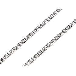 Flat stainless steel chain, width 4.6 mm, length 1 m - Platinum (1 Piece)