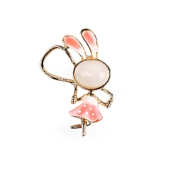 Brooch - rabbit, sheep, giraffe, fox - Coral light (1 Piece)