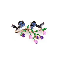Brooch birds - Blue (1 Piece)