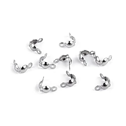 Stainless steel bead tips 8 mm - Platinum (10 Pieces)