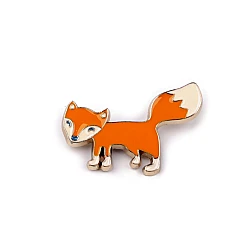 Brooch - dog, elephant, fox - Orange (1 Piece)