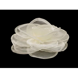 Brooch / hair ornament organza flower ø10.5 cm - Creamy light (1 Piece)