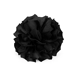 Brooch / hair ornament, satin flower ø11 cm - Black (1 Piece)