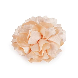Brooch / hair ornament, satin flower ø11 cm - Salmon (1 Piece)