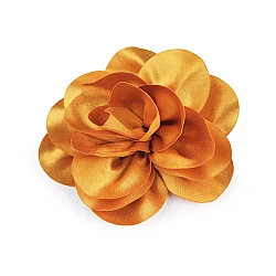 Brooch / hair ornament, satin flower ø14.5 cm - Mustard (1 Piece)