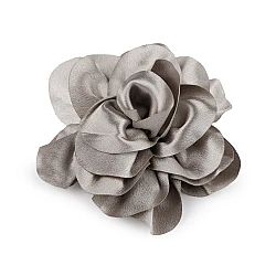 Brooch / hair ornament, satin flower ø14.5 cm - Taupe (1 Piece)