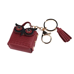 Backpack pendant / keychain - owl bag - Light wine red (1 Piece)