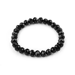 Bracelet made of glass beads with ab effect - Black (1 Piece)