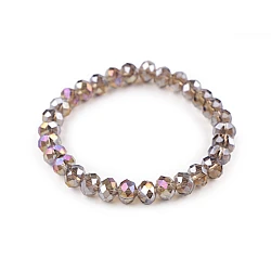 Bracelet made of glass beads with ab effect - Grey (1 Piece)