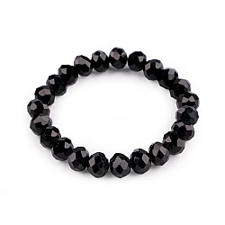 Bracelet made of glass beads with ab effect - Black (1 Piece)