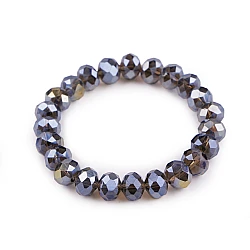 Bracelet made of glass beads with ab effect - Grey (1 Piece)