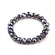 Bracelet made of glass beads with ab effect - Grey (1 Piece)
