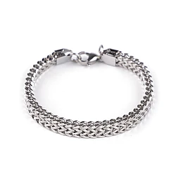 Men's stainless steel bracelet - Silver (1 Piece)