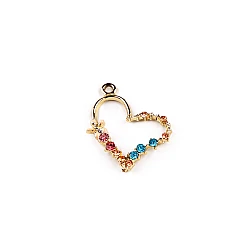 Metal charm pendant /zipper puller - heart, lily of the valley - Gold (2 Pieces)