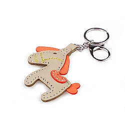 Backpack pendant / keychain - wolf, horse - Beige (1 Piece)