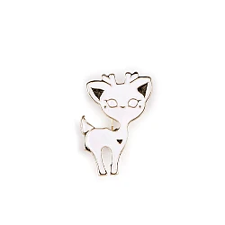 Brooch - cat, dog, doe - White (1 Piece)